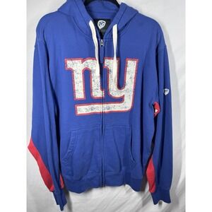 New York Giants Hands High Hoodie Mens Large Blue Zip Up Sweatshirt NFL G-Men